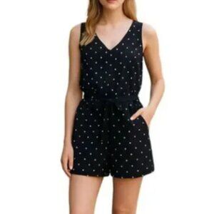 Loft Polka Dot Linen Romper - size 12